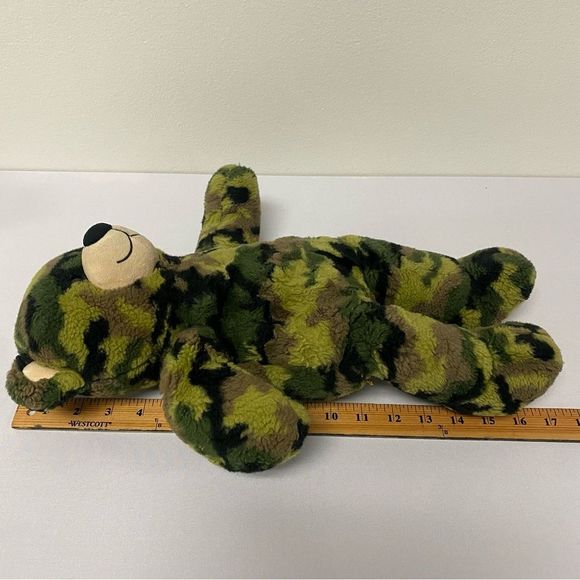Build A Bear Camo Camouflage Green Military 17" Soft Plush Bear BABW - Picture 9 of 11
